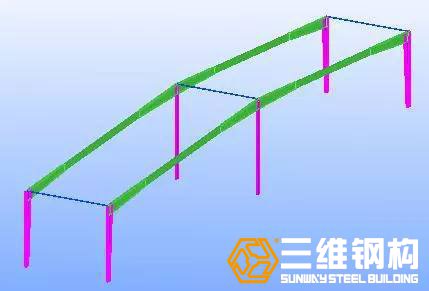 使用雙機抬吊安裝第二榀鋼屋架